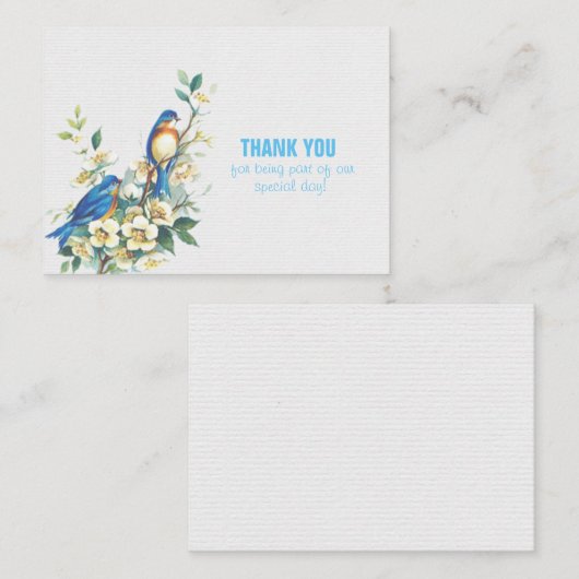 Carte De Correspondance Oiseau Bleu En Texture Blanche (Devant / Derrière)