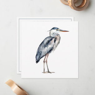 Carte De Correspondance Oiseau de Héron Bleu Côtier Personnalisé