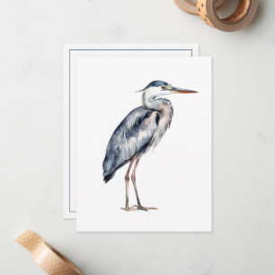 Carte De Correspondance Oiseau de Héron Bleu Côtier Personnalisé