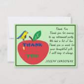 Carte De Correspondance Oiseau & Pomme rouge et Parties scintillant verte  (Devant)