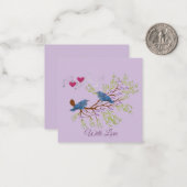 Carte De Correspondance Oiseaux de l'amour (Devant/Arrière en situation)
