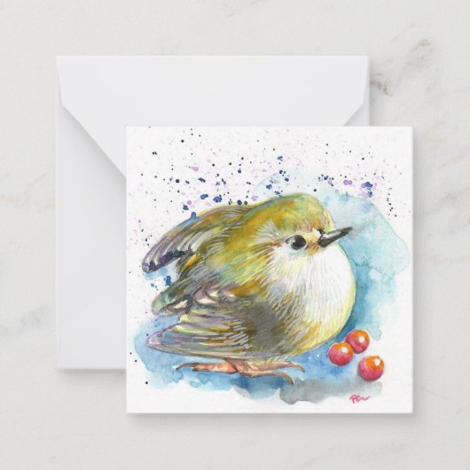 Carte De Correspondance Oiseaux et baies (Devant)