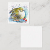 Carte De Correspondance Oiseaux et baies (Devant / Derrière)