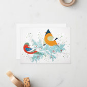 Carte De Correspondance Oiseaux fantaisistes de fêtes (Devant/Arrière en situation)