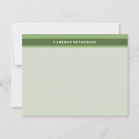 Carte De Correspondance Olive Green Stripes Ajouter Votre Nom (Devant)
