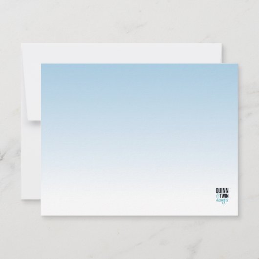 Carte De Correspondance Ombre bleu et blanc (Dos)