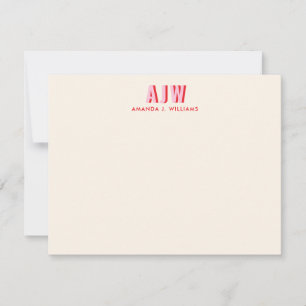 Carte De Correspondance Ombre de bloc de couleur lettre monogramme personn