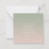 Carte De Correspondance Ombre Gradient Merci vert et Mariage rose (Dos)