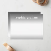 Carte De Correspondance Ombre gris et blanc (Devant/Arrière en situation)