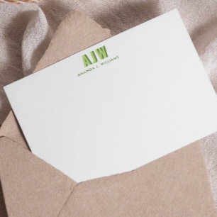 CARTE DE CORRESPONDANCE OMBRES DE LETTRES EN BLOCS DE COULEUR MONOGRAMME P