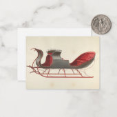 Carte De Correspondance One Horse Open Sleigh - Noël (Devant/Arrière en situation)