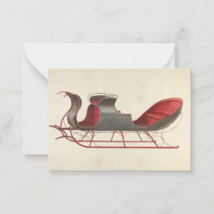 Carte De Correspondance One Horse Open Sleigh - Noël