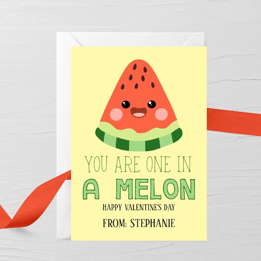Carte De Correspondance One in a Melon Kids Valentine Card