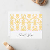 Carte De Correspondance Opulent Damask Flat Merci note (Devant/Arrière en situation)