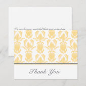 Carte De Correspondance Opulent Damask Flat Merci note (Devant / Derrière)