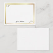 Carte De Correspondance Or blanc élégant monogrammed (Devant / Derrière)