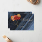 Carte De Correspondance Or et Parties scintillant Ballons rouges Anniversa (Devant/Arrière en situation)