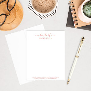 Carte De Correspondance Or Rose Gold Calligraphie Personnalisée Nom Entrep