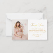 Carte De Correspondance or script merci baby shower photo chic (Devant)