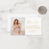 Carte De Correspondance or script merci baby shower photo chic (Devant/Arrière en situation)