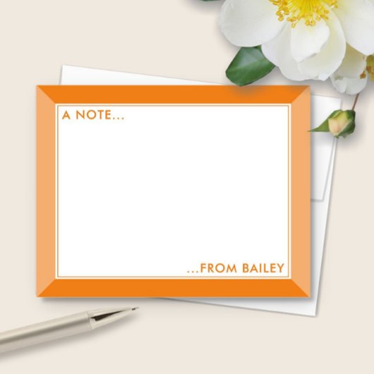 Carte De Correspondance Orange 2-Tons Mignonne Féminine
