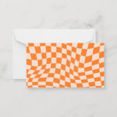 Carte De Correspondance Orange Blush Abstrait Checkerboard Nom personnalis (Dos)
