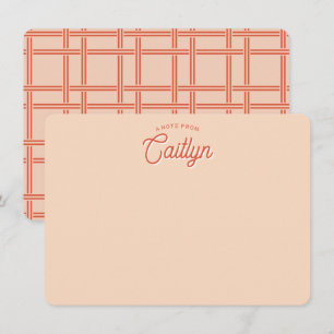 Carte De Correspondance Orange brillant écriture plate personnalisée tenda