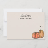 Carte De Correspondance Orange Fall Citrouille Merci Note (Devant)