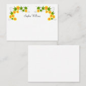 Carte De Correspondance Orange fleurs japonaises blanches (Devant / Derrière)