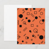 Carte De Correspondance Orange, fun, trendy, geometric Memphis graphic (Devant / Derrière)