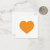 Carte De Correspondance Orange Heart Modern Love Note été automne (Devant/Arrière en situation)