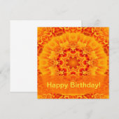 Carte De Correspondance Orange Marigold Mandala (Devant / Derrière)