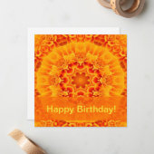 Carte De Correspondance Orange Marigold Mandala (Devant/Arrière en situation)