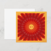 Carte De Correspondance Orange Starburst (Devant / Derrière)