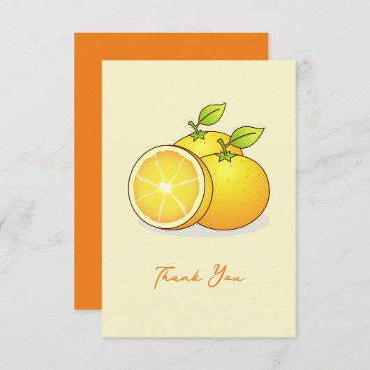 Carte De Correspondance Oranges, fruits mignons (Devant / Derrière)
