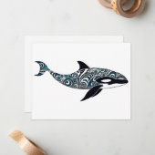 Carte De Correspondance Orca doodle Petit (Devant/Arrière en situation)
