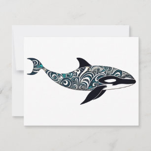 Carte De Correspondance Orca doodle Petit