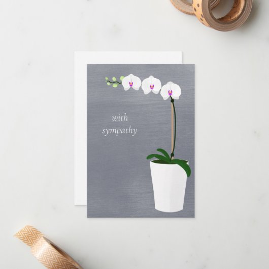 Carte De Correspondance Orchidée | Avec compassion (Devant/Arrière en situation)