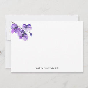 Carte De Correspondance Orchidée d'aquarelle violet papier à lettres perso