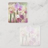 Carte De Correspondance Orchidées Modernes | Ajouter votre initiale (Devant / Derrière)