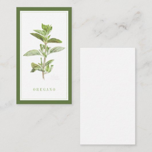 Carte De Correspondance OREGANO 3,5x2 Foncé / Vert (Devant / Derrière)