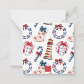 Carte De Correspondance Ornement d'Ancre nautique de Noël côtier (Dos)