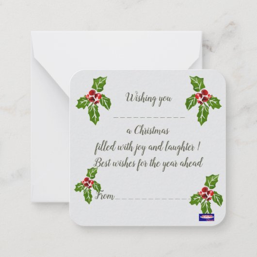 Carte De Correspondance ornements de Noël (Dos)