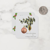 Carte De Correspondance ornements de Noël (Devant/Arrière en situation)