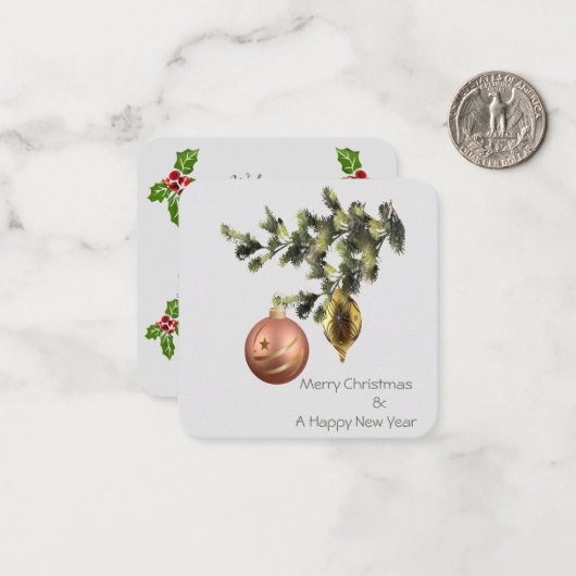 Carte De Correspondance ornements de Noël (Devant/Arrière en situation)