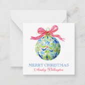 Carte De Correspondance Ornements Préppy Christmas Baubles (Devant)