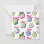 Carte De Correspondance Ornements Préppy Christmas Baubles (Dos)