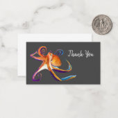 Carte De Correspondance Otopus vie marine aquarelle art (Devant/Arrière en situation)