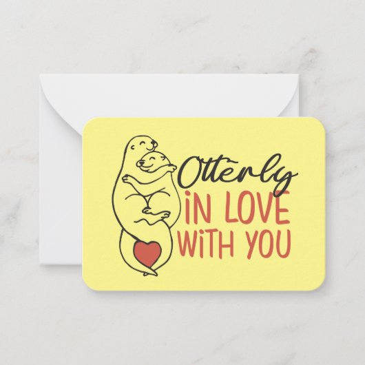 Carte De Correspondance Otterly in Love Funny Pun mignon Saint Valentin (Devant)