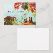 Carte De Correspondance Ours bruns mangeant des baies rouges de sorbier  (Devant / Derrière)